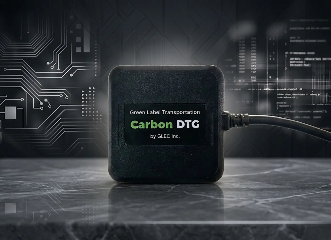 GLEC Carbon DTG Series5 제품 디테일 — OBD-II 커넥터
